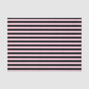 Papier Mousseline Rayures doucement roses et noires