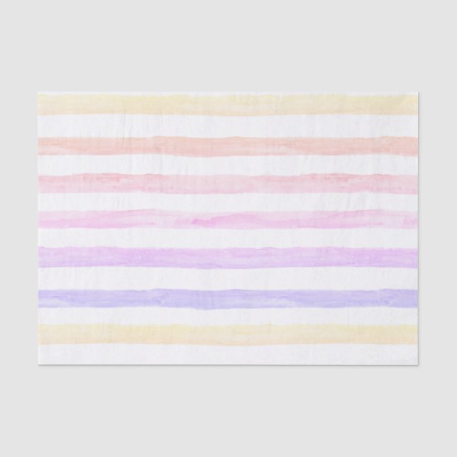 Papier Mousseline Rayures en pastel d'aquarelle (Recto)
