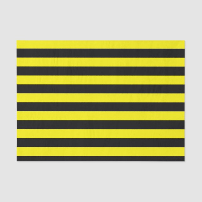Papier Mousseline Rayures jaunes et noires (Recto)