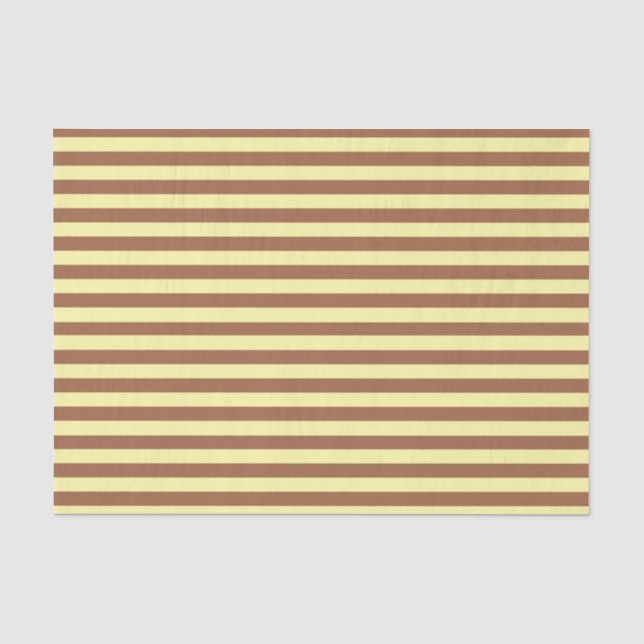 Papier Mousseline Rayures jaunes pâles et Brown (Recto)