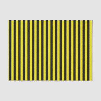 Papier Mousseline Rayures noires et jaunes verticales