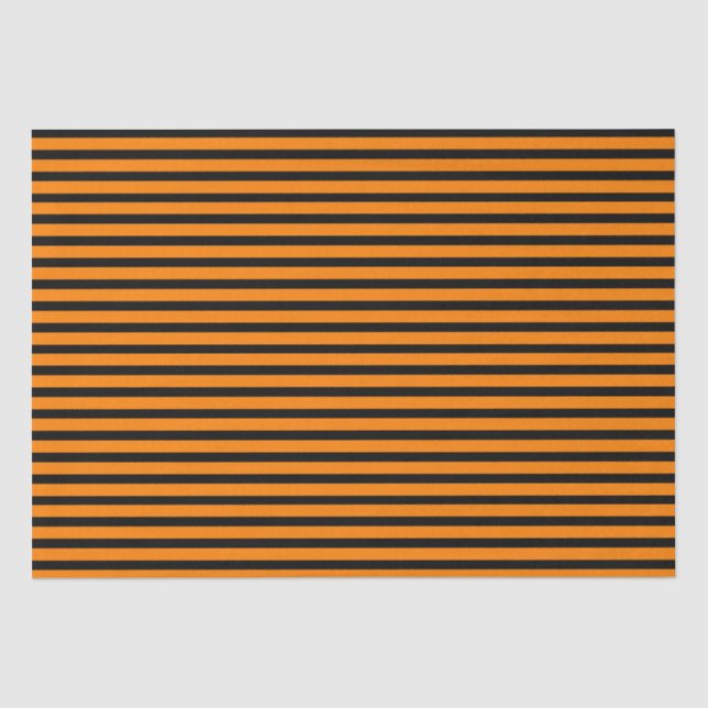 Papier Mousseline Rayures oranges et noires (Recto)