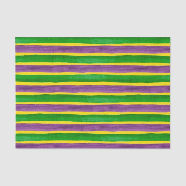 Papier Mousseline Rayures pourpres peintes à la main d'or vert de (Recto)