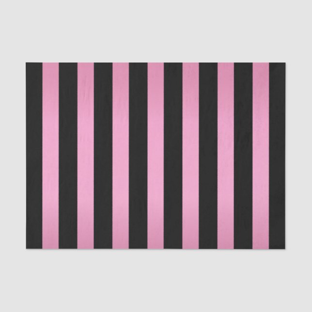 Papier Mousseline Rayures roses et noires Shimmery (Recto)