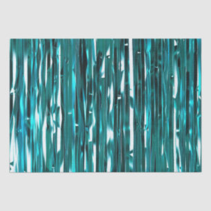Papier Mousseline Rayures turquoises