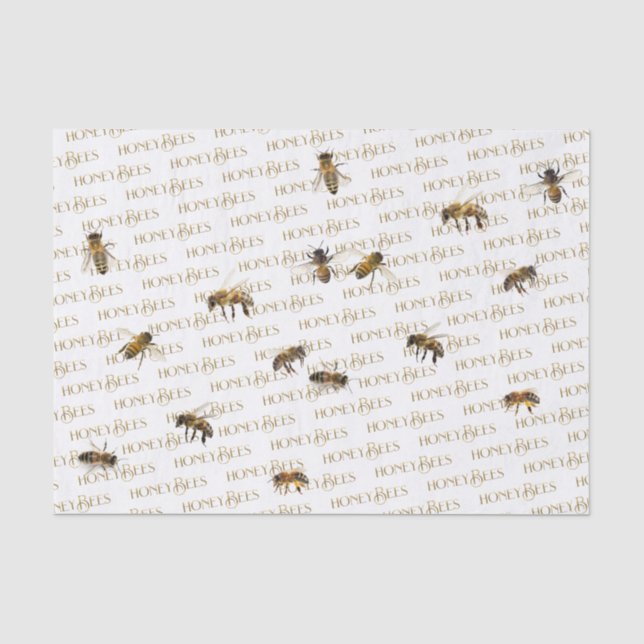Papier Mousseline Realistic HoneyBees Gold Beekeeper's Tissue Paper (Recto)