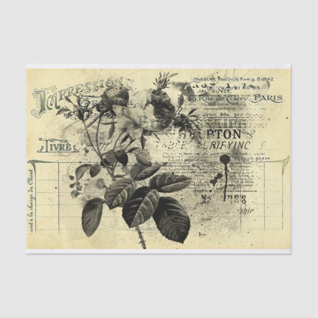 Papier Mousseline Réception Vintage (Recto)