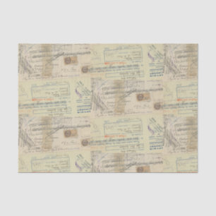 Papier Mousseline Réception vintage avec timbres