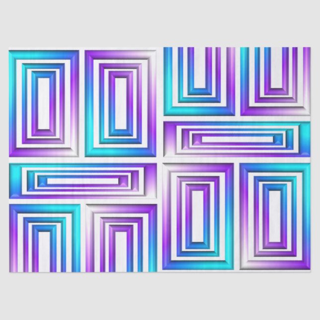 Papier Mousseline rectangles géométriques papier de tissu (Recto)