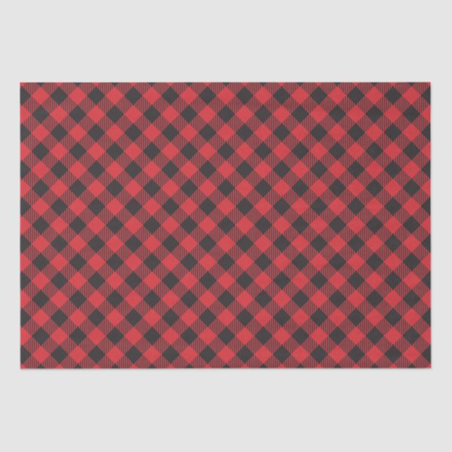 Papier Mousseline Red Buffalo Plaid À damiers (Recto)