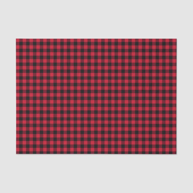 Papier Mousseline Red Buffalo Plaid, Red Flannel (Recto)