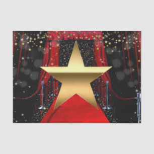 Papier Mousseline Red Carpet Hollywood Gold Stars Anniversaire