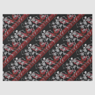 Papier Mousseline Red Death Dancing Skeletons Mariage gothique