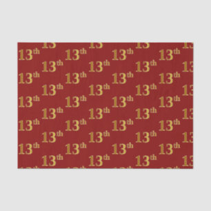Papier Mousseline Red, Faux Gold 13e (treizième) événement