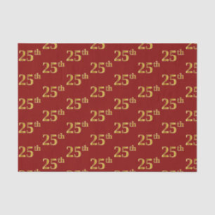Papier Mousseline Red, Faux Gold 25e (Vingt-cinquième)
