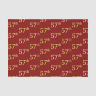 Papier Mousseline Red, Faux Gold 57th (Cinquante-septième) Event