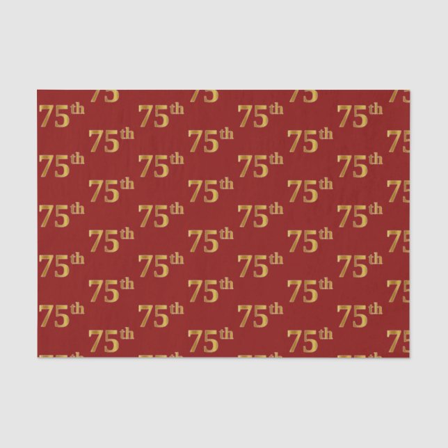 Papier Mousseline Red, Faux Gold 75e (Soixante-quinzième) (Recto)
