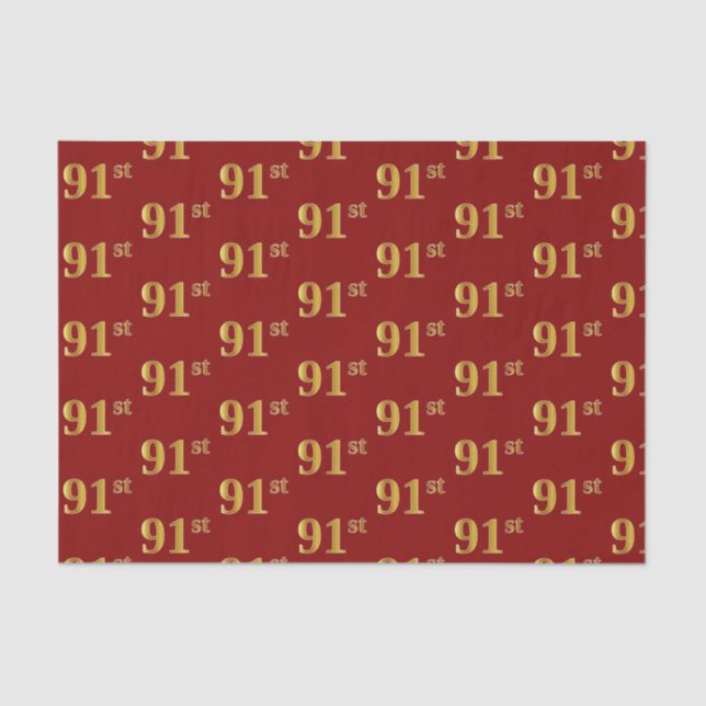 Papier Mousseline Red, Faux Gold 91st (Quatre-vingt-onze) (Recto)