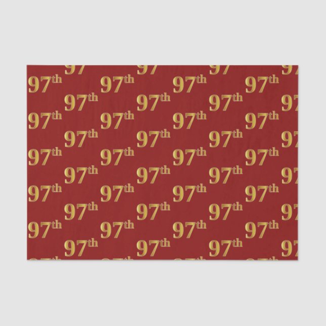 Papier Mousseline Red, Faux Gold 97th (Quatre-vingt-dix-septième) Ev (Recto)