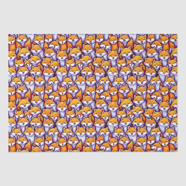 Papier Mousseline Red fox collage de gribouillis motif animaux des b (Recto)