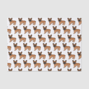 Papier Mousseline Red French Bulldog mignon Motif de dessin animé ch