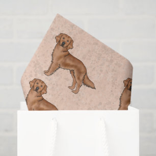 Papier Mousseline Red Golden Retriever mignon Motif de dessin de chi