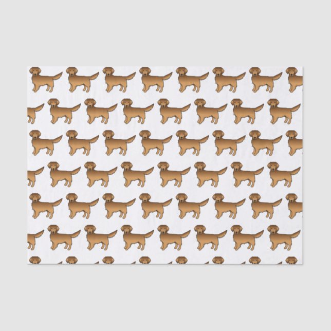 Papier Mousseline Red Golden Retriever mignon Motif de dessin de chi (Recto)