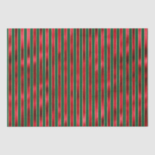 Papier Mousseline Red Green Gold Stripes