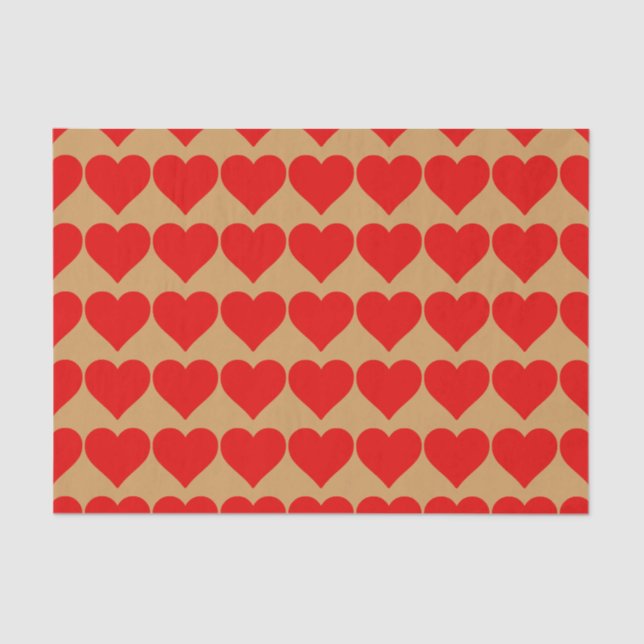 Papier Mousseline Red Heart Shape Love Classic Simple Minimalisme (Recto)