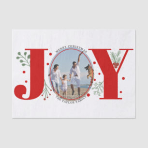 Papier Mousseline Red Joy avec baies photo de Noël