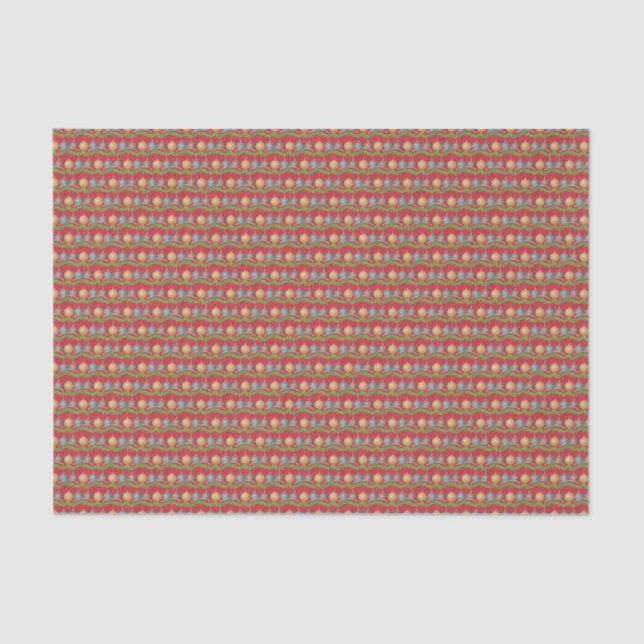 Papier Mousseline RED Joyeux motif de boules de Noël (Recto)