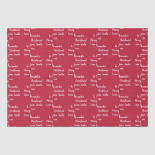Papier Mousseline Red Love de Père Noël Noël personnalisé