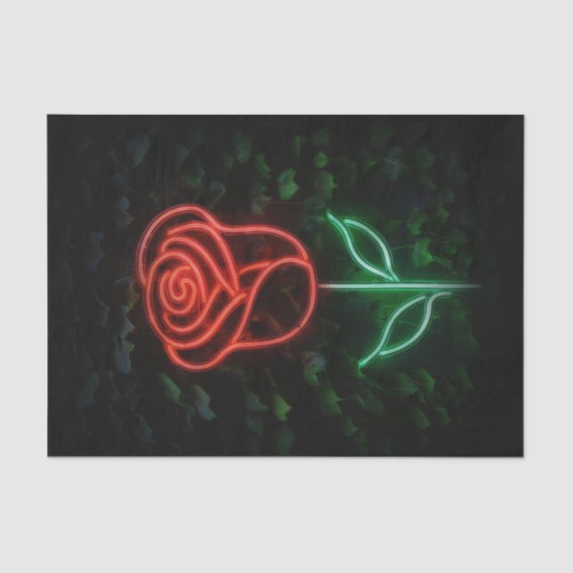 Papier Mousseline Red Neon Lumière Rose Ivy fête d'anniversaire (Recto)