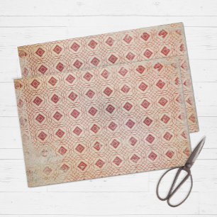Papier Mousseline Red Retro en détresse
