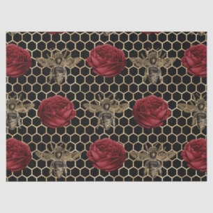 Papier Mousseline Red Rose Bee Series Design 28