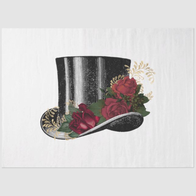 Papier Mousseline Red Rose Steampunk Series Design 2 (Recto)