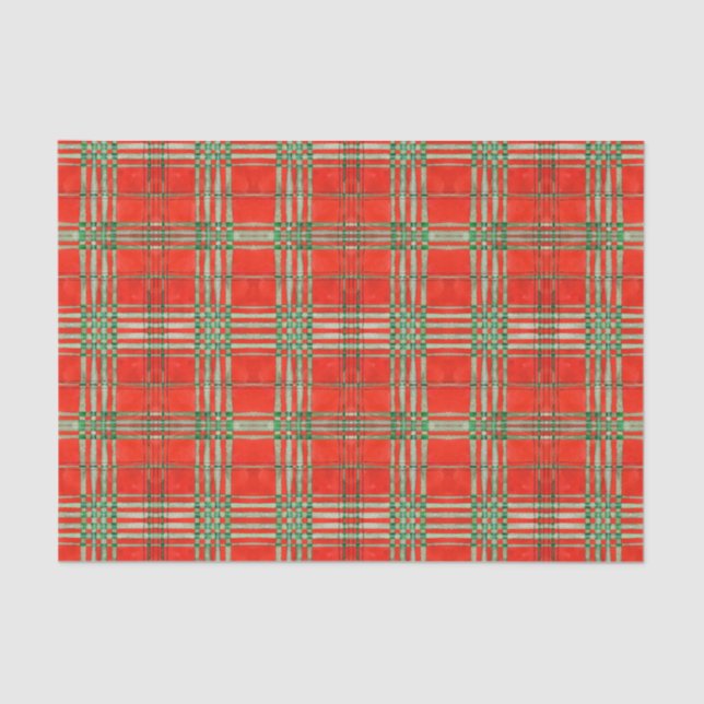 PAPIER MOUSSELINE RED SCOTT TARTAN (Recto)