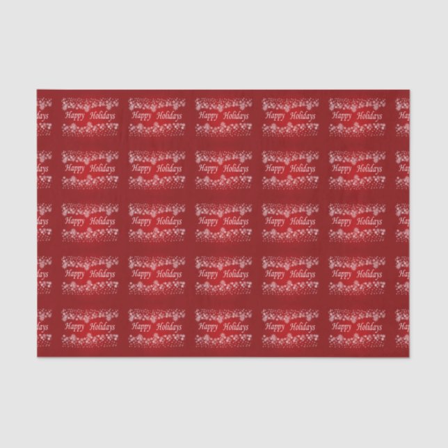 Papier Mousseline Red Shining Stars Happy Holiday Tissue Paper (Recto)