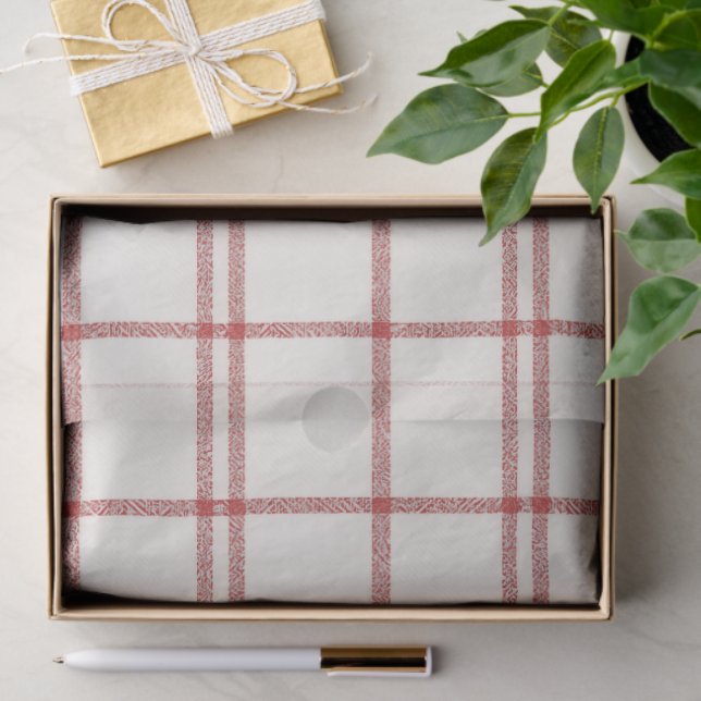 Papier Mousseline Red Snow Christmas Plaid (Cadeau)