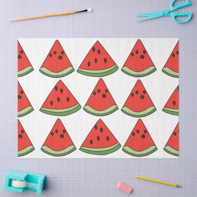Papier Mousseline Red Watermelon Slices  (Artisanat)