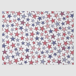 Papier Mousseline Red White et Blue Stars Amérique Patriotique 