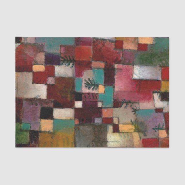 Papier Mousseline Redgreen et rythmes violet-jaune, Paul Klee Art (Recto)