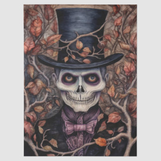 Papier Mousseline Regency Skeleton Gentleman Halloween Decoupage