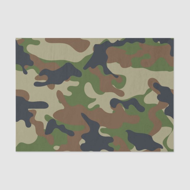 Papier Mousseline Région boisée Camo (Recto)