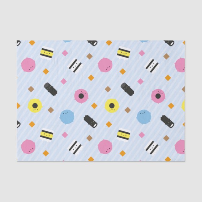 Papier Mousseline Réglisse Allsorts de sucrerie de Kawaii (Recto)