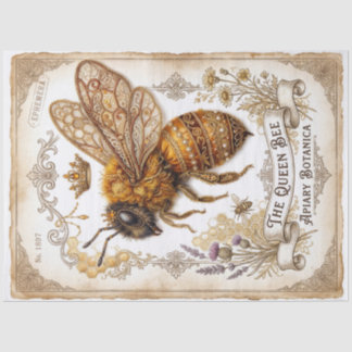 Papier Mousseline Reine Abeille Décoration Botanique en Découpage de