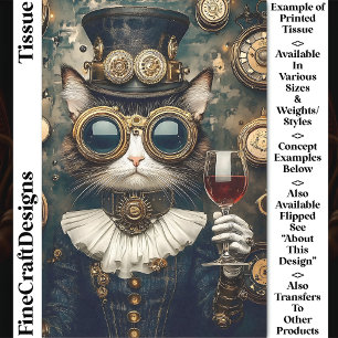 Papier Mousseline Reine Chat Chic Toasting, Vin Rouge CT9 Découpage