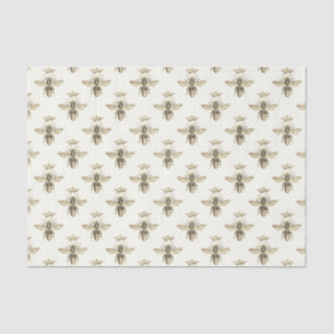 Papier Mousseline Reine d'abeille Motif vintage avec couronne médiév
