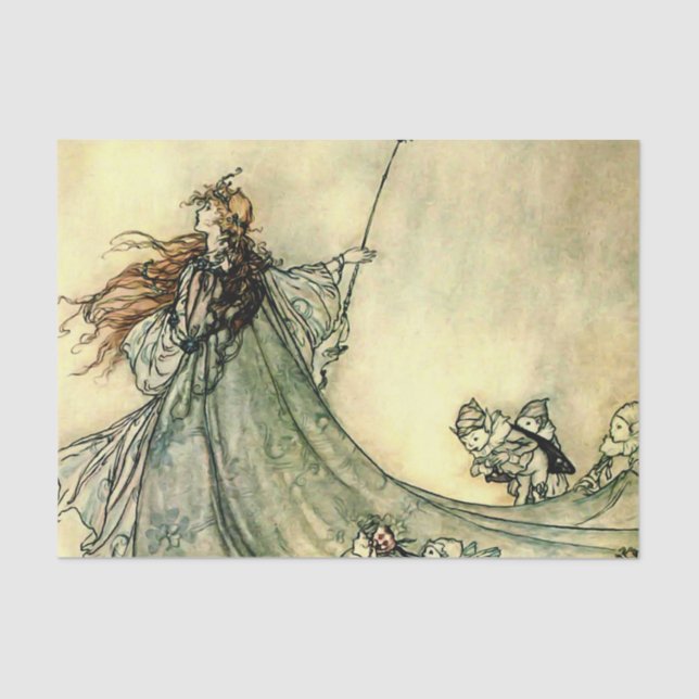 Papier Mousseline "Reine des fées" par Arthur Rackham (Recto)