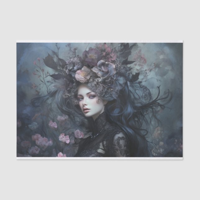 Papier Mousseline Reine gothique femme magnifique avec découpage de  (Recto)